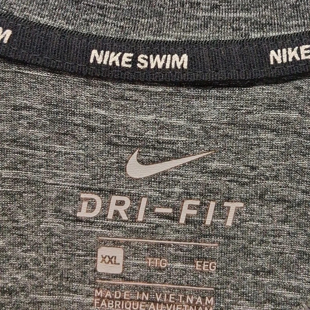 Nike Swim Dri-FIT Rash Guard Mens XXL Gray Short Sleeve UPF 40+ Beach Pool